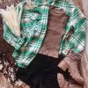AKAIV Clothing The Mansfield Flannel Shacket In Green