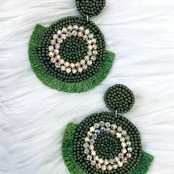 Bosuk Jewelry The Kermit Earrings In Olive