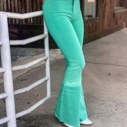Gypsy Waltz Clothing Ropesville Bell Bottoms In Turquoise