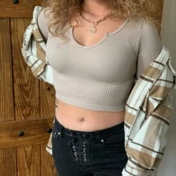 Dynamic Fashion The Carmine Top In Tan Clothing