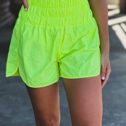 Gypsy Waltz Clothing Freeport Shorts In Neon Lime