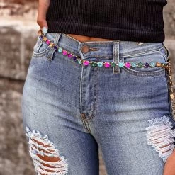 Gypsy Waltz Estelline Rhinestone Belt In Multicolor